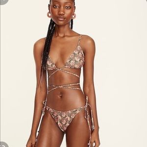 J. Crew two-piece wrap around bikini set ratti prism floral NWT sz small